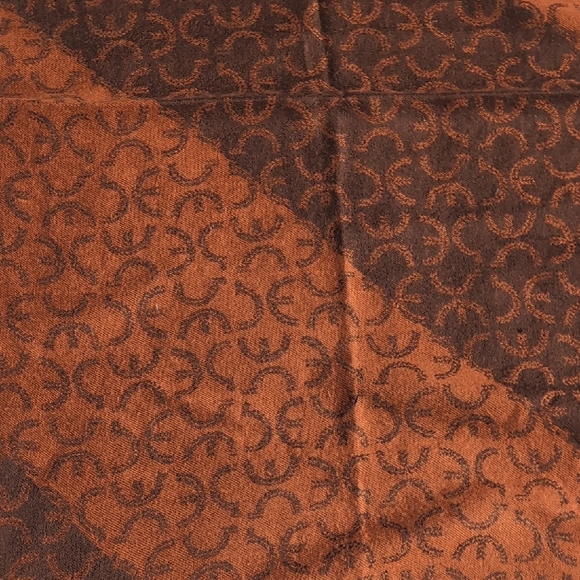Perry Ellis Rectangular Orange Brown Patterned Scarf - Picture 8 of 8